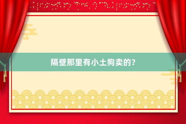 隔壁那里有小土狗卖的？